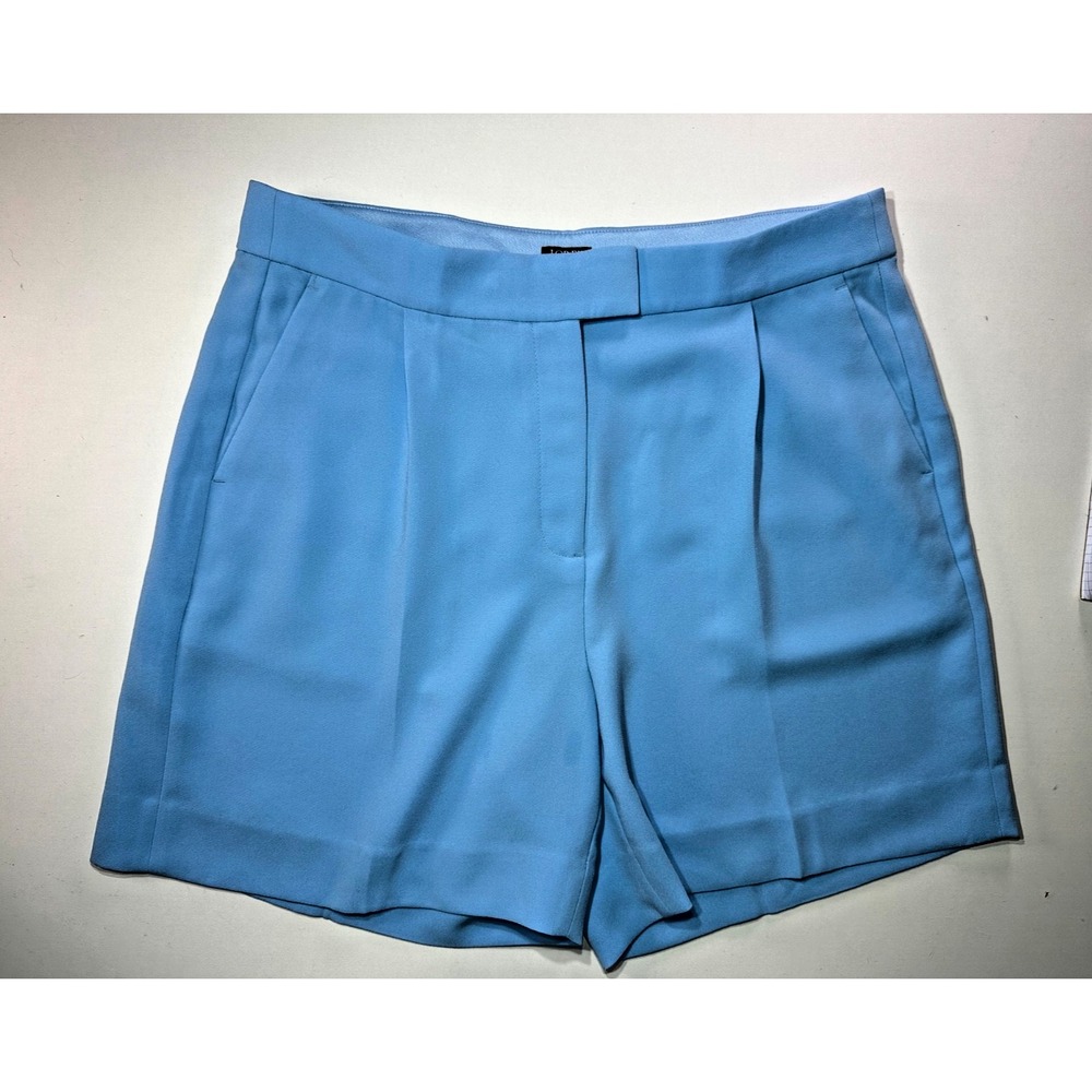 J Crew High Rise Limited Edition Suit Shorts in City Crepe Sz 12 Pale Blue BP280